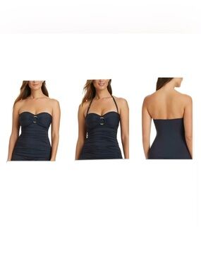Bleu Rod Beattie The Ring Me Up Draped Bandini Swim Top Size 6